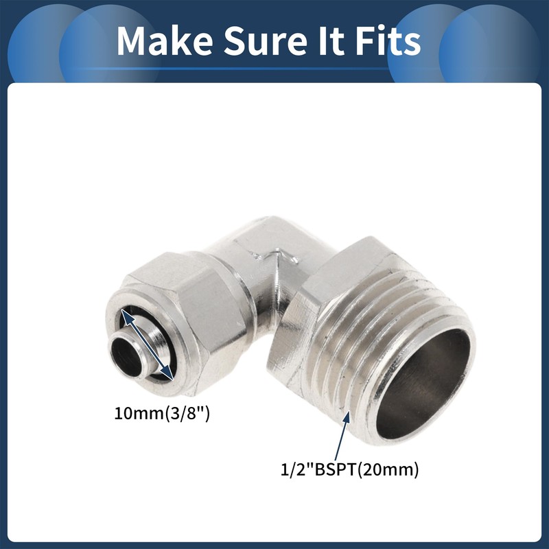 INFINAUTO Push to Connect Air Fittings 3/8" 90 Degree Air