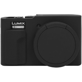 Elonbo Silicone Camera Case for Panasonic LUMIX ZS99 Point and Shoot Camera, LUMIX ZS99 Digital Camera Soft Rubber Protective Case with Detachable Lens Cover, Black