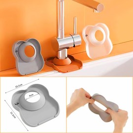 Silicone Faucet Mat for Kitchen Tap Compact Sink Splash Guard Protectors Behind Draining,Grey 2PCS