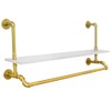 Fetcoi 40" Clothes Rack with Top Shelf, Gold Wall Mounted