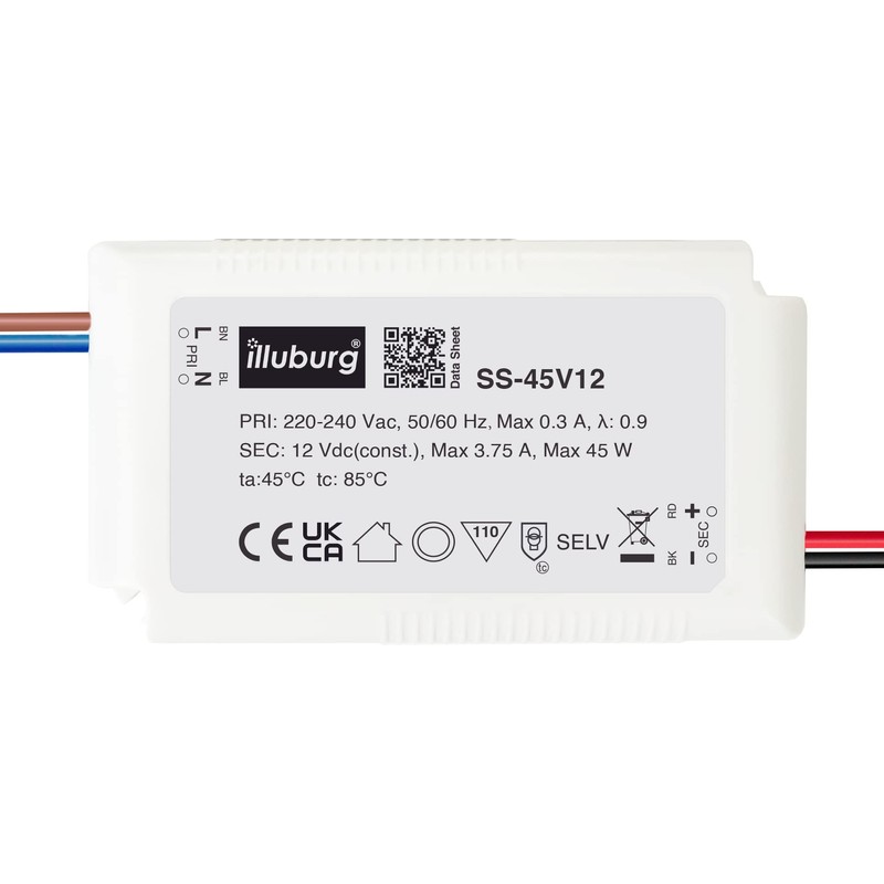 illuburg LED Transformer 12 V 45 W Flicker-Free for LED