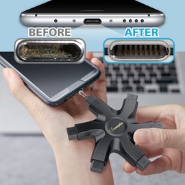 Tassmpitor for iPhone Cleaning Kit Phone Port Cleaner, Cleaner Kit for AirPod iPhone Pro Max, Cleaning Putty for Cell Phone Charging Port Lightning Charger Connector Cable Speaker, Repair Restore Tool