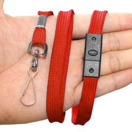 BAITEER 60 Pcs Breakaway Lanyards Safety Red Lanyard with Swivel J Hook Premium Bulk Flat Lanyards 36" for ID Name Badge Holder, ID Badges Cruise, School, Students, Coach, Festival and Hang Keys