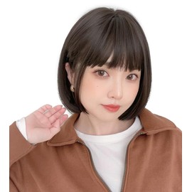 Brightlele Bob Wig, Short, Full Wig, Ladies Wig, Women's Wig, Daily Use, Black and Blonde Hair, tf1704-BC