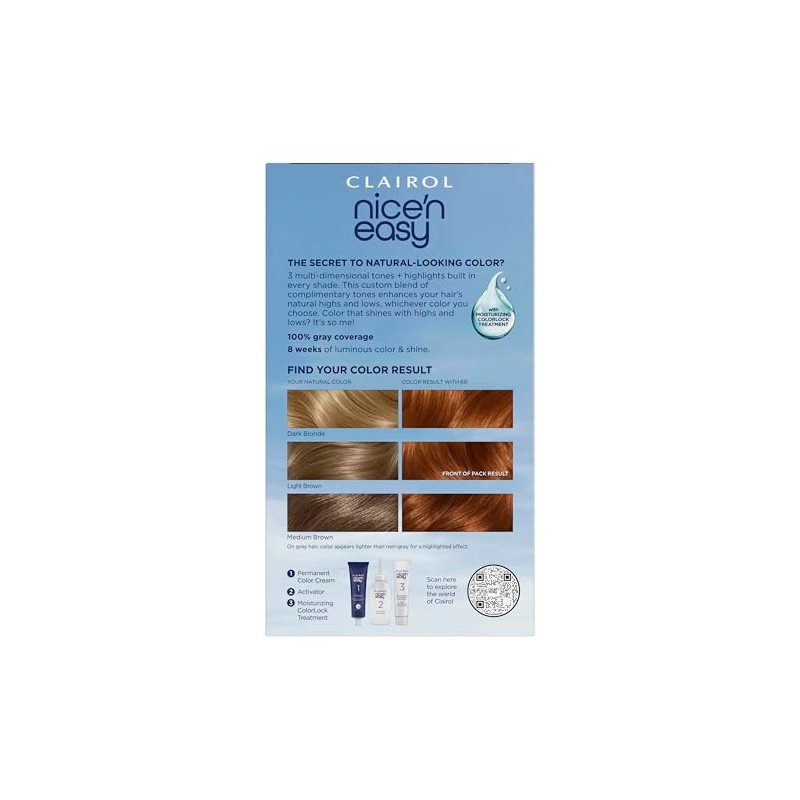 Clairol Nice 'n Easy Permanent Color, 6R/110 Natural Light Auburn