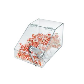 Azar Displays 400418 1.5 Gallon Acrylic Candy Bin with Lift-Open Top and Scoop, Clear