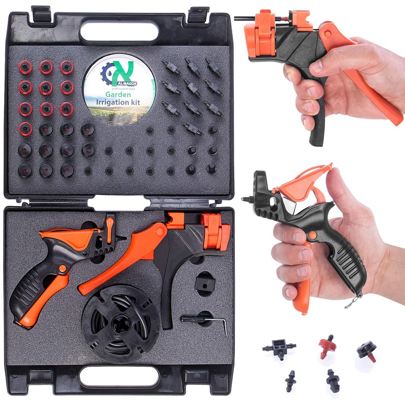 AL-MAGOR Garden Irrigation Kit: Complete Set for Installing, Inserting Sprinklers,