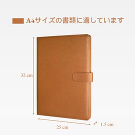 Binder A4 Clipboard Folder, Bi-Fold PU, Conference Pad Clip File, Desk Pad Signature Folder, A4 Document Folder, For Contract Signs, Office Supplies, Office Supplies (Golden Brown)