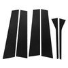 6 Pcs Side Door Window Cover Gloss Black Mirror Effect