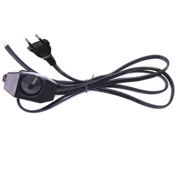 CABLEPELADO Power Cable with Dimmer Type C CEE7 | Section 0.75 mm² | HO3VVH2-F | Suitable for Sockets, Sockets, Power Supplies, Lamp Holders, Black | 1.80 m