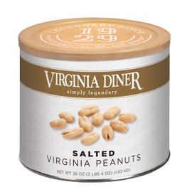 Virginia Diner - (4 pack) Salted Extra Large Virginia Peanuts 36oz Can Gourmet Natural Treat for Snacks or Gifts