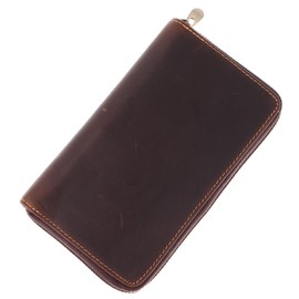 Risedot Zippered Pen Organizer, Leather Zippered Pen Pouch, Fountain Roller Ball Pen Case Holder, for School & Office Supplies