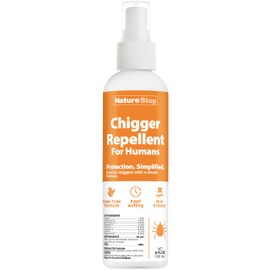 NatureStop Chigger Repellent Spray for Humans, DEET-Free Insect Repellent for Skin & Outdoor Protection, 6 oz (180mL)