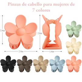 Triko Set de 7 Pinzas para el Cabello de Flor, Pinzas para Peinados, Pinzas de Resina para Cabello Antideslizantes, Accesorios para Cabello Mujer, Ideales para Peinados