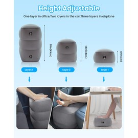 iBeleby® Aeroplane Footrest, Inflatable Travel Pillow for Children to Sleep, Height Adjustable Leg Support Pillow in Office & Home, Travel Bed Box for Toddlers, Portable Travel Accessories for Long