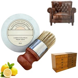 ODPQDO Leather Furniture Salve and Brush,Household Furniture Salve for Leather/Wood,Leather Repair Cream for Sofa,Car Seats,and Upholstery,Wood Polish Wax with Applicator Brush for Home (1, Yellow)