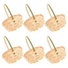 Totority 6 Pcs Mini Bamboo Woven Baskets Storage Container for Candy Sundries Crafts Portable Durable Lightweight Decor for Home Party Use