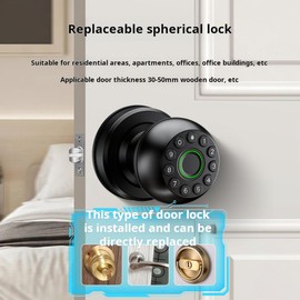 Xenocam Fingerprint Door Knob, Electric Door Lock, Smart Door Lock, Biometric Door Lock, Smart Lock with App Control, Type-C Charger, Intelligent Door Handle