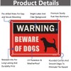 Beware of Dog Signs, 10x 7 Inches Metal Dogs Warning