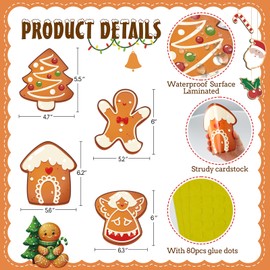 WhatSign Christmas Bulletin Board Decorations - Christmas Bulletin Board Cutouts for Kids Candy Gingerbread Christmas Bulletin Decor for Classroom School Home Window Christmas Party Activities
