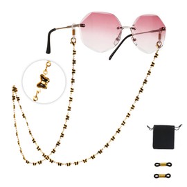 Dreamtimes Glasses Chain for Women Handmade Rose Glasses Cord Chain Glasses Necklace Mask Chain Glasses Chains, Black-g