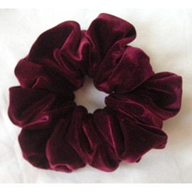 Burgundy Velvet Scrunchies-Jumbo - Made in the USA