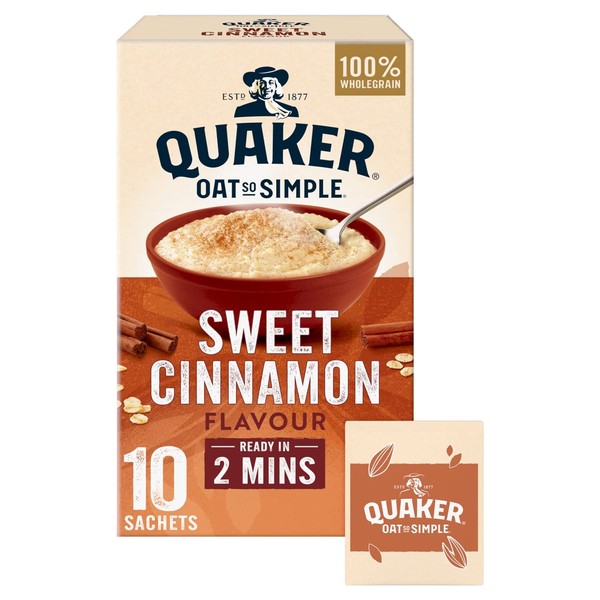 Quaker Oat So Simple Sweet Cinnamon Porridge, 10 x 33g
