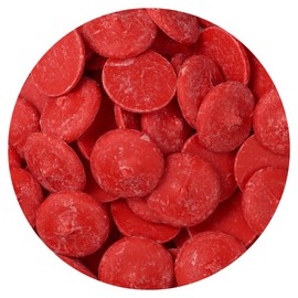 Red Chocolate Melting Wafers, 12 Ounce Bulk Bag, Red Chocolate, Red Candy, Melting Chocolate Candy Discs For Baking, Dipping, Decorating, Bulk Chocolate Bag - The Hampton Popcorn & Candy Company