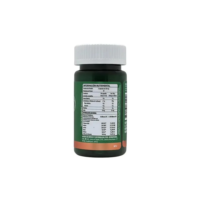 Pro Gut Blen Cápsulas Probioticos Prebioticos Digestivo 60pz Sin Sabor
