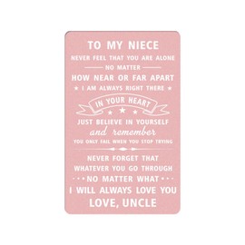 DEGASKEN I Love My Niece Gifts from Uncle, Niece Wedding Card, Special Wallet Card for Niece Xmas Graduation Mothers Day