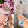200Pcs Mini Pink Flower Charms for Crafts 3D Rose Flower