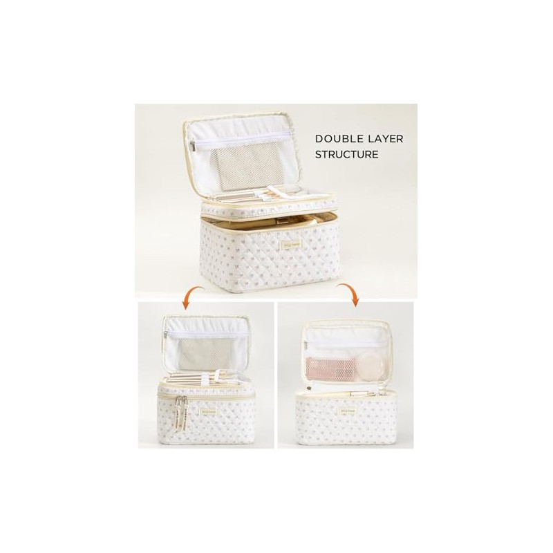 HBselect - Bolsa de maquillaje de viaje, 2 piezas, bolsa
