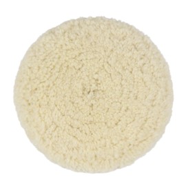 Woolous Wool Buffing Pad 8 inch Single Sided Polishing 100% Twisted Lamb Wool Polishing Buffing Compound Pad Wheel Bonnet with Hook and Loop for Auto Car Detailing