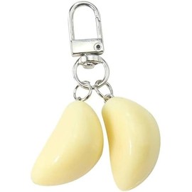 Sluswallow 1Pc Garlic Keyring Charm for Handbag, Tote, Purse, Backpack, Bag, Car Key, Funny Cute Food Keychain for Gift Keyrings, Keychains and Charms