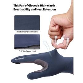 INBIKE Cycling Gloves Men Women Thin Fleece Touchscreen Padded Bike Gloves for Running Driving Biking Hiking Blue Medium