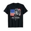 Proud Aussie Shepherd Dad American Flag patriotic dog gift T-Shirt
