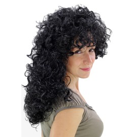WIG ME UP - PW0032-P103 Perücke Fasching Karneval in Rio Latina Lockenpracht schwarz