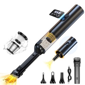 Ebooine Car Vacuum Portable, Handheld Vacuum Cleaner Cordless 14000Pa 4-in-1 Small Vacuum, Blow & Suction 2 in 1, Up to 30 Mins Runtime, Cordless Vacuum Cleaner for Car and Home(Black)