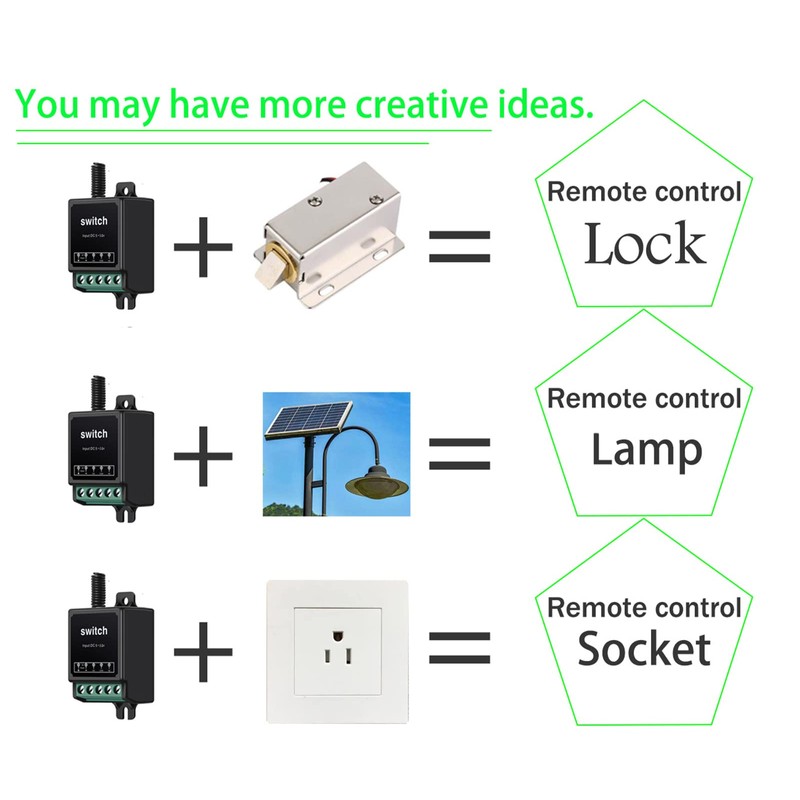 WOODGUILIN 12V Remote Control Switch Mini Wireless Remote Switch Dry