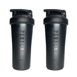 Classic Shaker Bottle for Protein Shakes Pre Workout and Supplements Plastic Whisk for that Perfect Mix Every Time | 28-Ounce | Black (2-Pack)