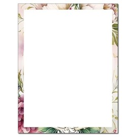 Blush Bouquet Letterhead Laser & Inkjet Printer Paper - 25 Sheets