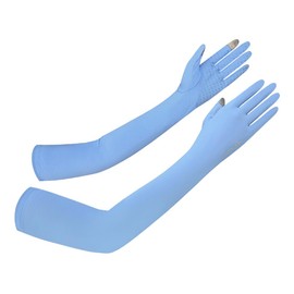 MOUNT TEC UV Protection Long Arm Sleeves Women's Sunblock Gloves for Driving Cycling Fishing Baseball Arm Sleeves UPF 50+ Tattoo Cover UP to Cover Arm Sleeves Warmth (Light Blue,S)