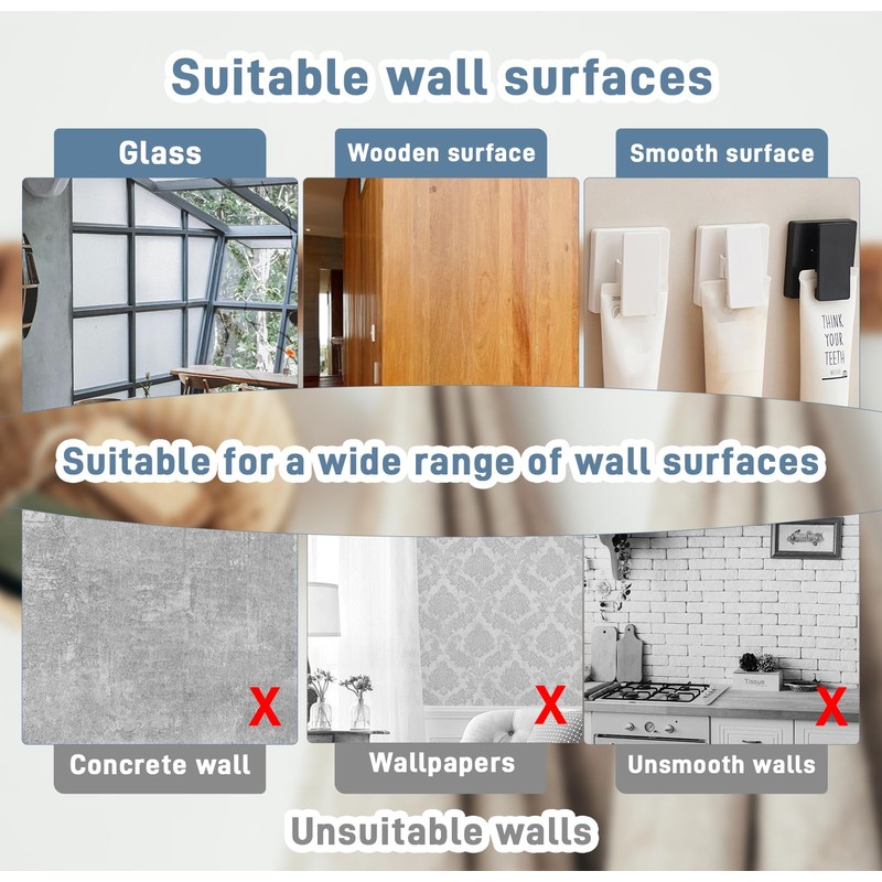 Zgwansui 6 PCS Adhesive Wall Clips for Hanging, Tapestry Hangers