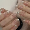 White French Tip Press on Nails Medium Almond Fake Nails
