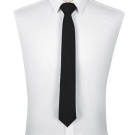 KOOELLE Men's Ties Solid Pure Color 2.35" (6CM) Plain Slim Necktie Skinny Ties For Men, 001-black, Medium
