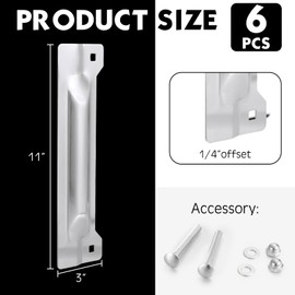 Landhoow 6 Pcs 3" x 11" Latch Guard Plate Cover Electroplated Carbon Steel Door Latch Cover Latch Protector Door Security Strike Plate Against Forced Entry Easy to Install for Outswinging Doors
