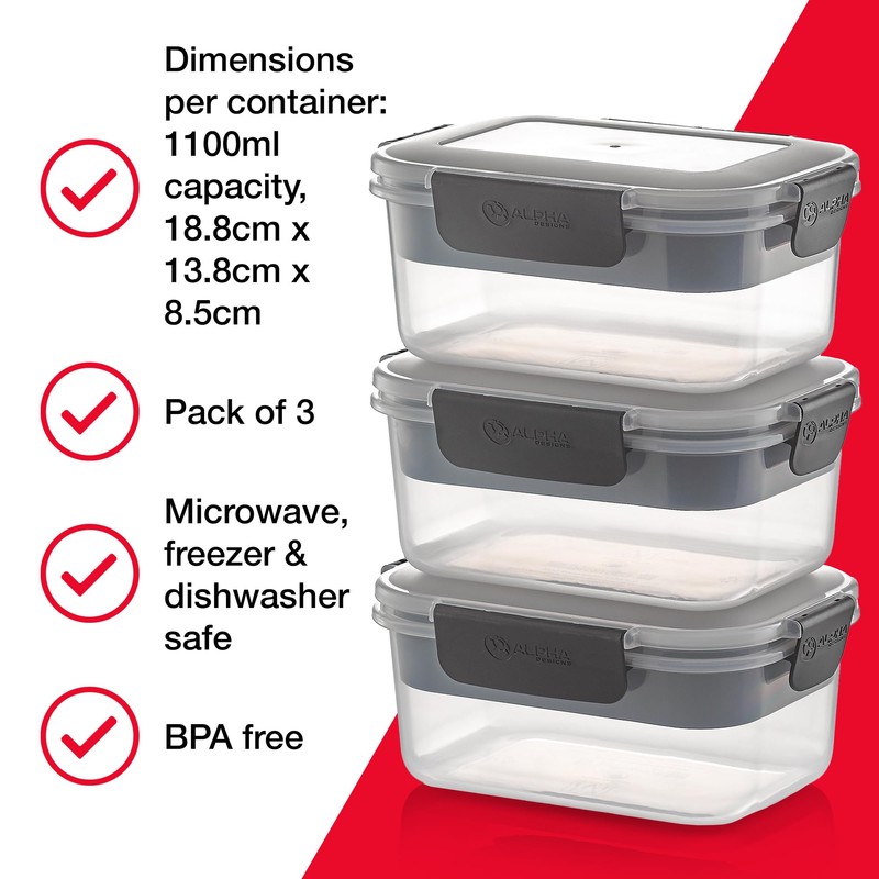 Alpha Designs | Meal Prep Containers Reusable Food Lunch Box