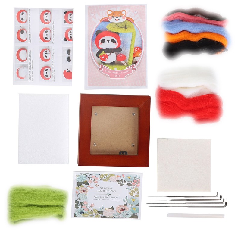 Needle Felting Kit Photo Frame Wool Felting Supplies Animal Plush