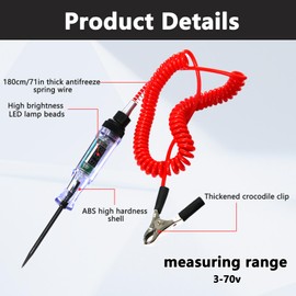 GMHLLES Circuit Tester,3V-36V Dc Electric Tester Pen Voltage Tester with Digital Test Light and Digital LCD Display for Car Truck Relay Tester for Automotive, Fuse, Wiring Circuit Checking