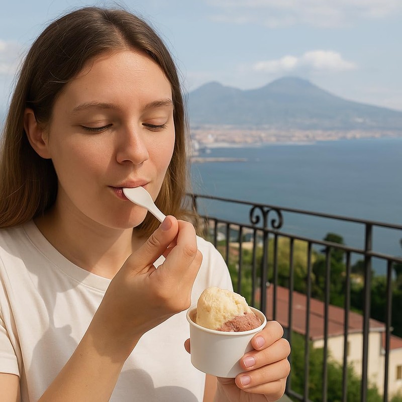 100 Disposable Sugar Fibre Ice Cream Sticks - Individually Wrapped,